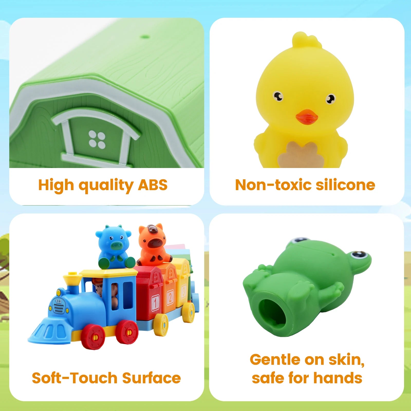 Farm Train/Surprise Party Set for Toddlers Learning Counting, Matching & Sorting Fine Motor Skills.