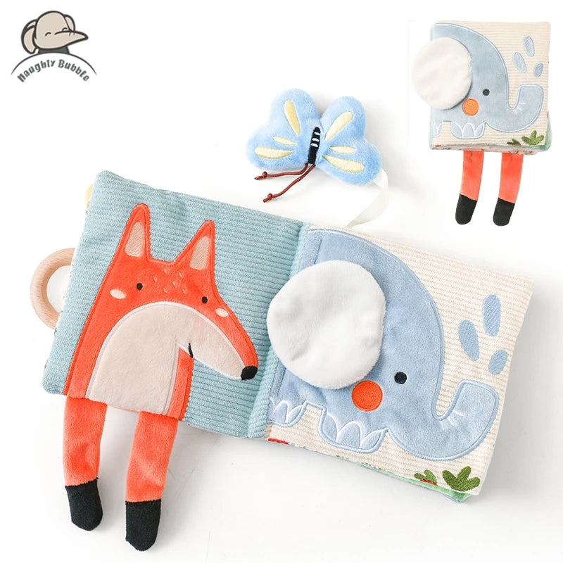 Baby Montessori Toy Soft Baby Book 3D Touch Feel High Contrast Cloth