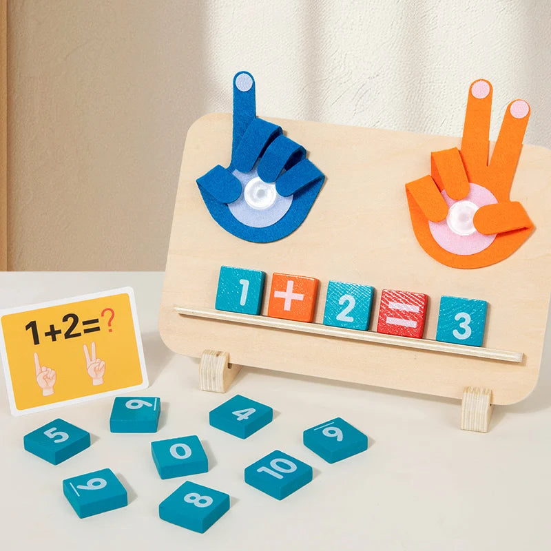 Math Finger Counting Wooden Number Math Learning Game