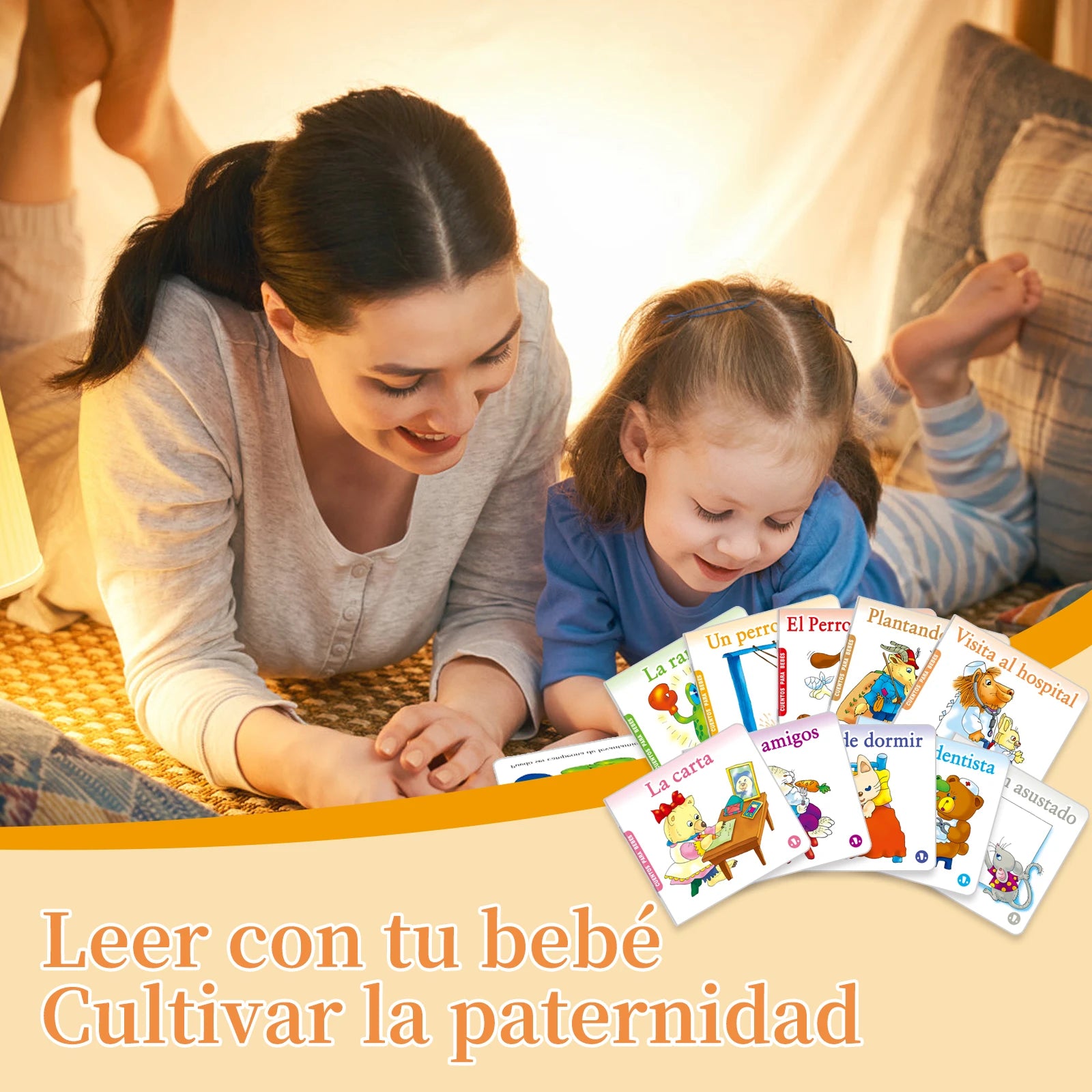 1 Set Of 10 Baby Bedtime Story Books Children's Enlightenment Puzzle Books Cute Animal illustrations Classic Stories Spanish