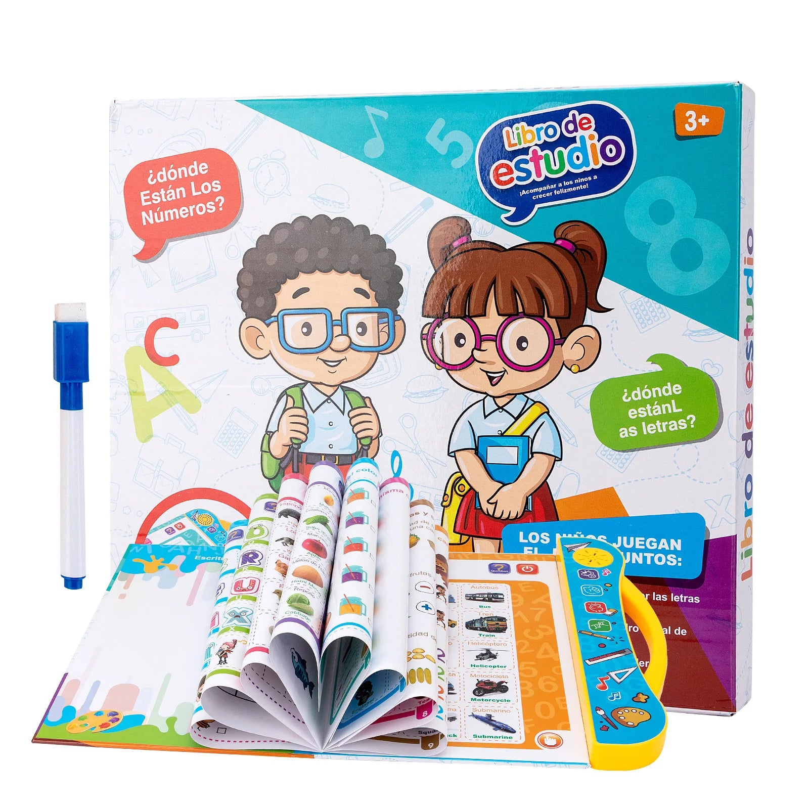English Spanish Language Reading Book Multifunction Reading Machine Learning for Kid Early Education E-Book Teaching Toys Gifts