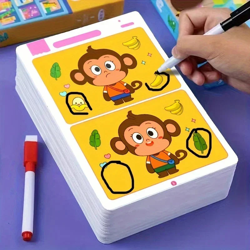 An educational finding game, reusable wiping paper for focus and attention training Painting books!