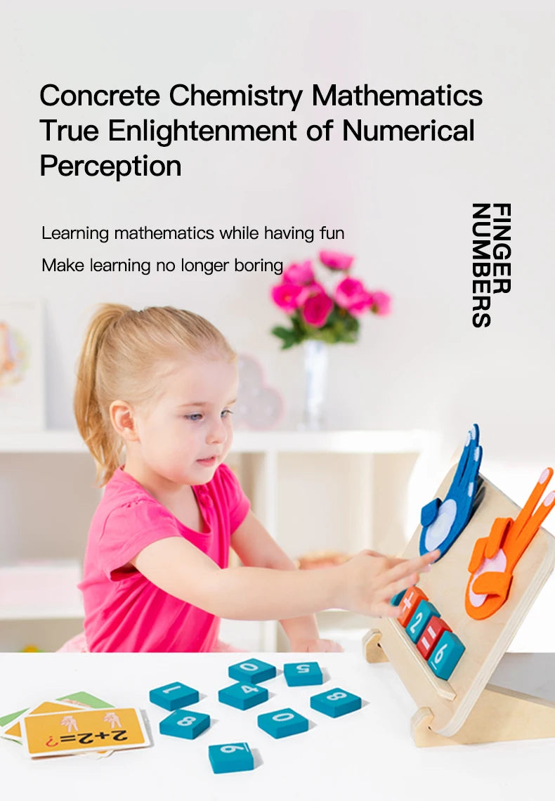 Math Finger Counting Wooden Number Math Learning Game