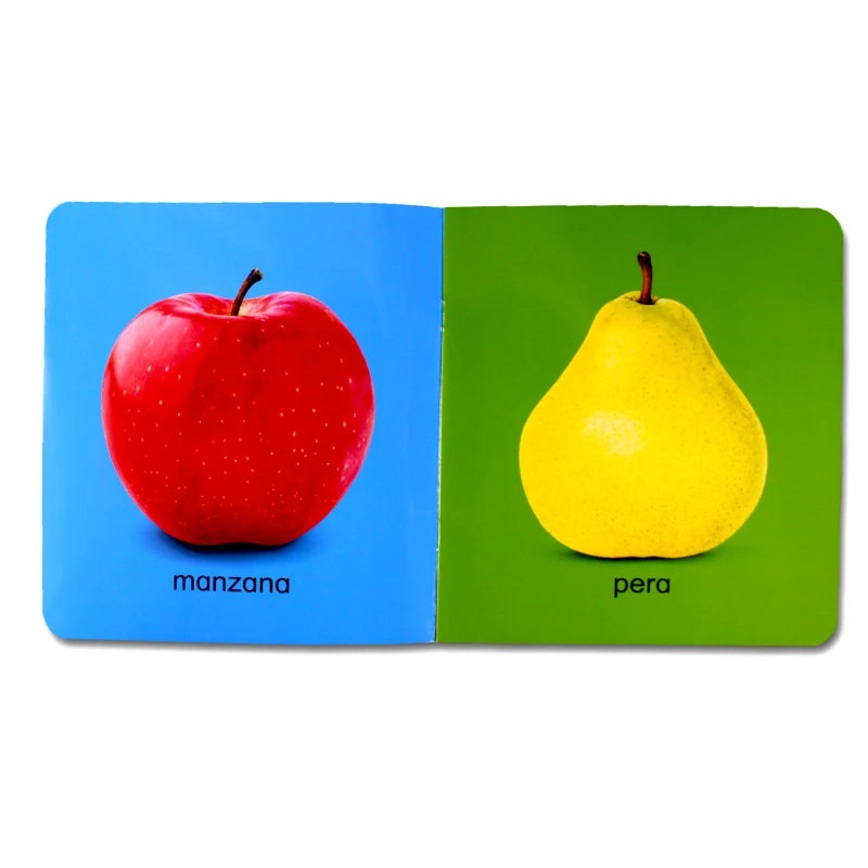 12Pcs/set Children Learning Picture Books in Spanish. Shape/Animal/Vegetable/Fruit/Color/ Words for Kids Book