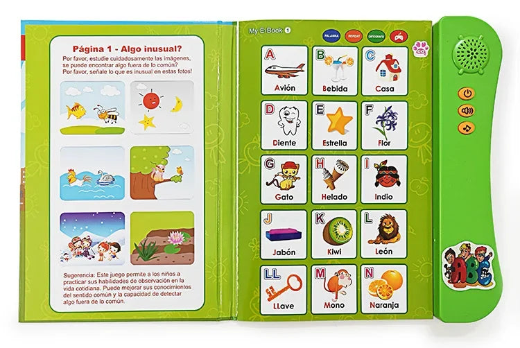 Spanish Learning E-Book with Interactive Voice Reading!