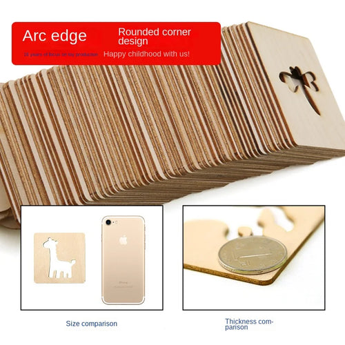 20pcs Kids Drawing Toys Wooden DIY Painting Template