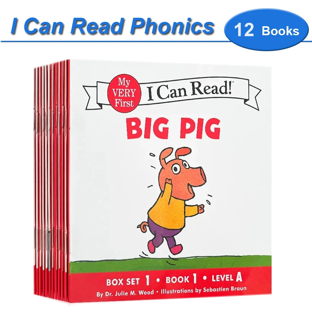 I Can Read Phonics 12 Books/Set My Very First Picture Books English Story Pocket Book for Children