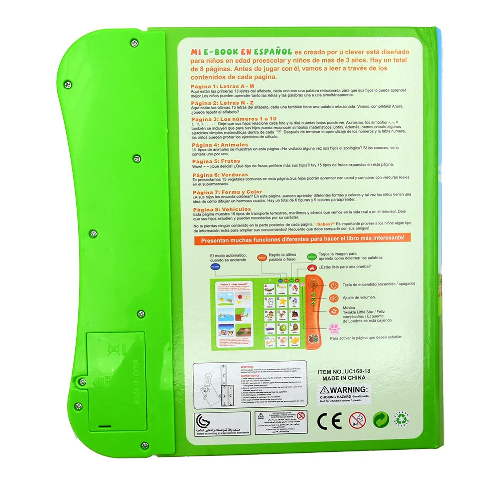 Spanish Learning E-Book with Interactive Voice Reading!