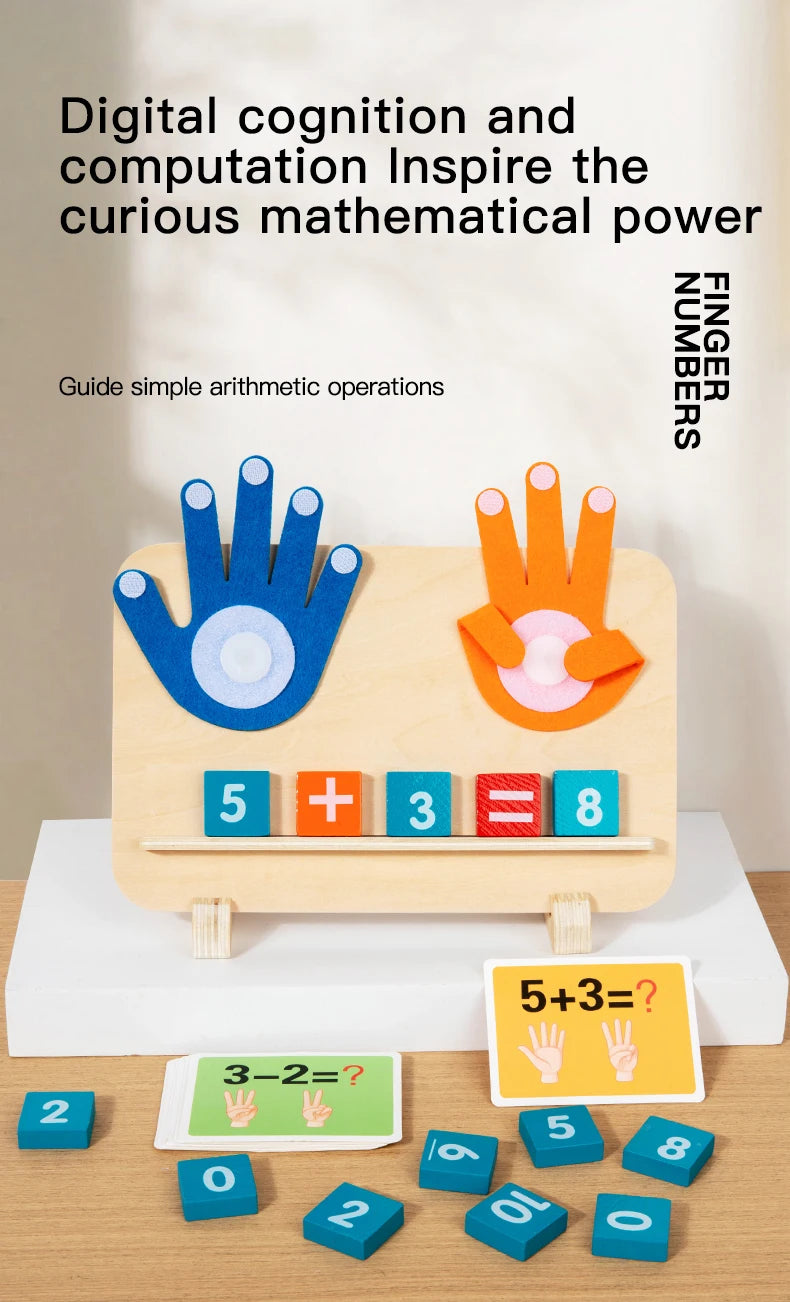 Math Finger Counting Wooden Number Math Learning Game