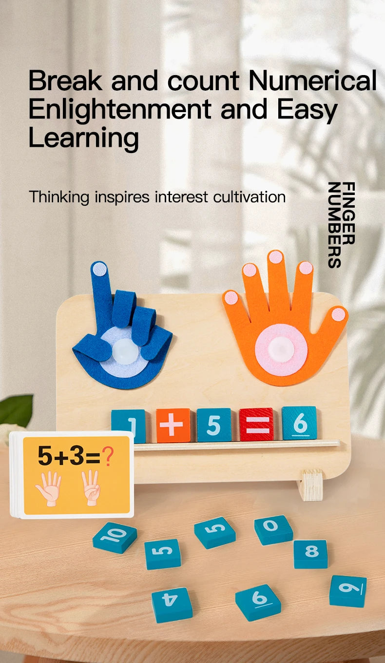 Math Finger Counting Wooden Number Math Learning Game