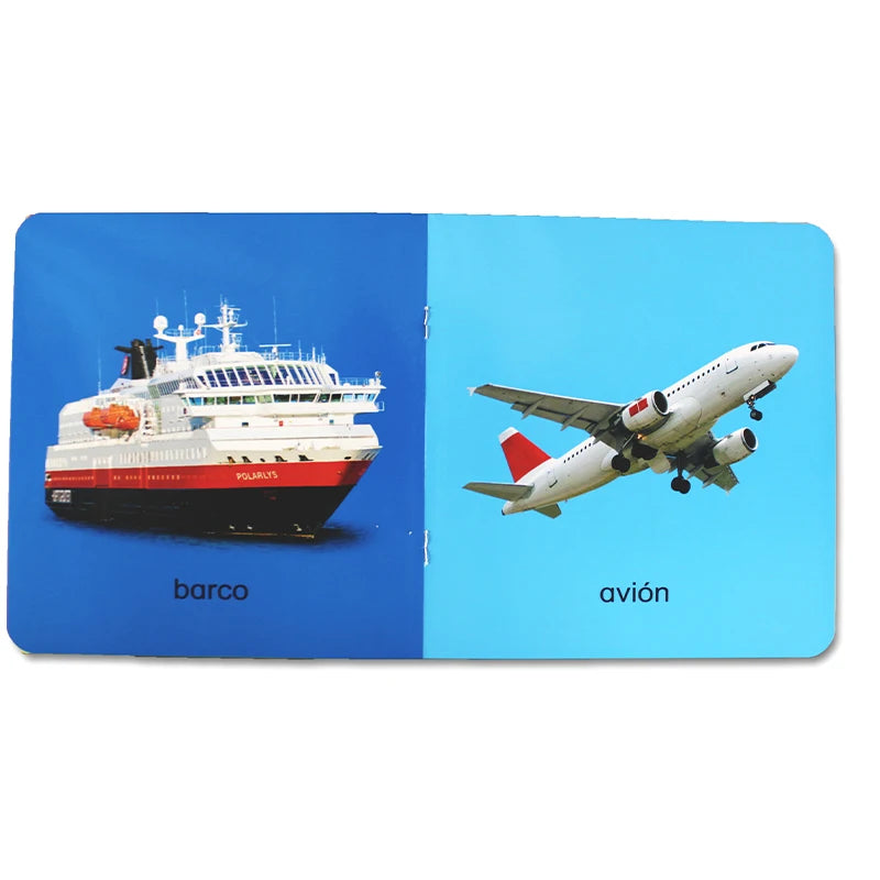 12Pcs/set Children Learning Picture Books in Spanish. Shape/Animal/Vegetable/Fruit/Color/ Words for Kids Book