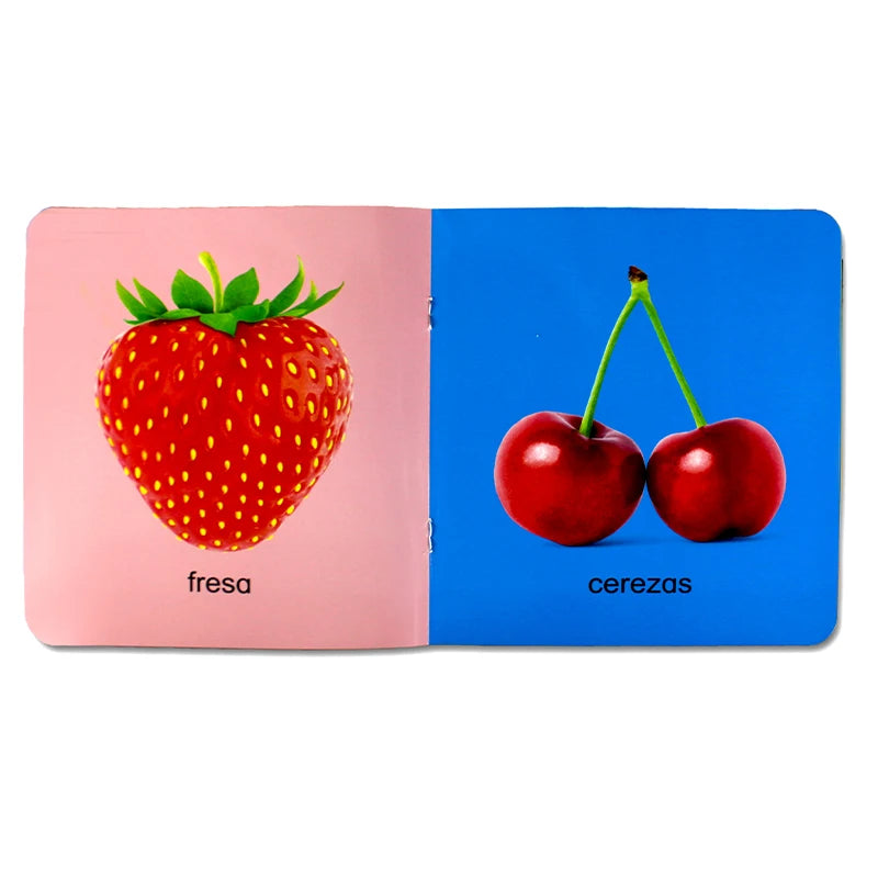 12Pcs/set Children Learning Picture Books in Spanish. Shape/Animal/Vegetable/Fruit/Color/ Words for Kids Book