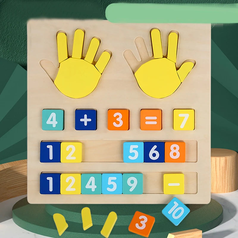 Math Finger Counting Wooden Number Math Learning Game