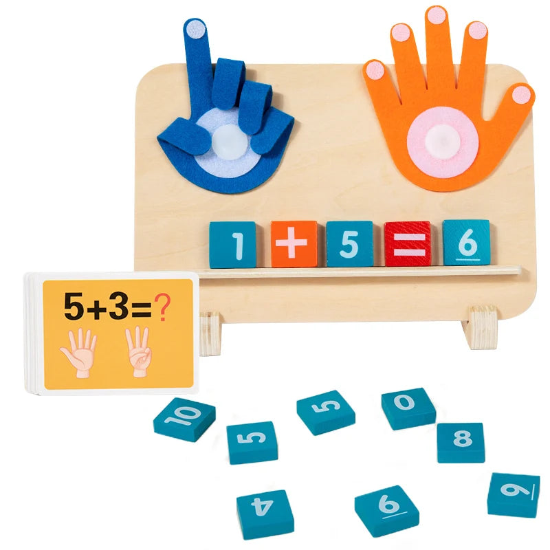 Math Finger Counting Wooden Number Math Learning Game