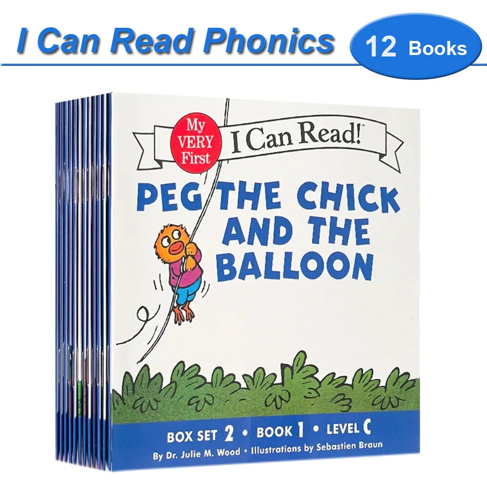 I Can Read Phonics 12 Books/Set My Very First Picture Books English Story Pocket Book for Children