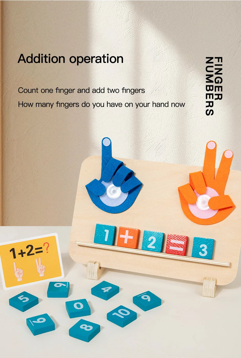 Math Finger Counting Wooden Number Math Learning Game