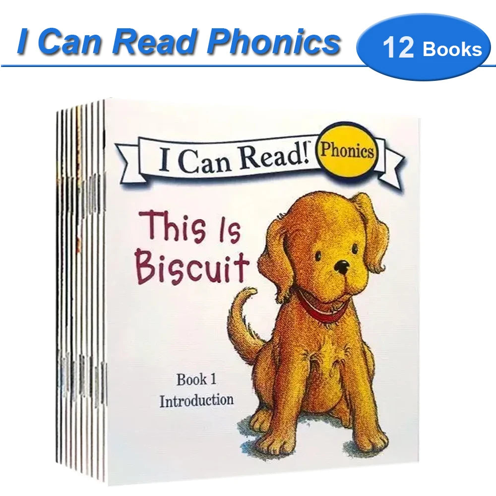 I Can Read Phonics 12 Books/Set My Very First Picture Books English Story Pocket Book for Children