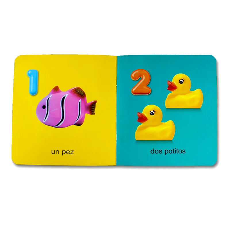 12Pcs/set Children Learning Picture Books in Spanish. Shape/Animal/Vegetable/Fruit/Color/ Words for Kids Book