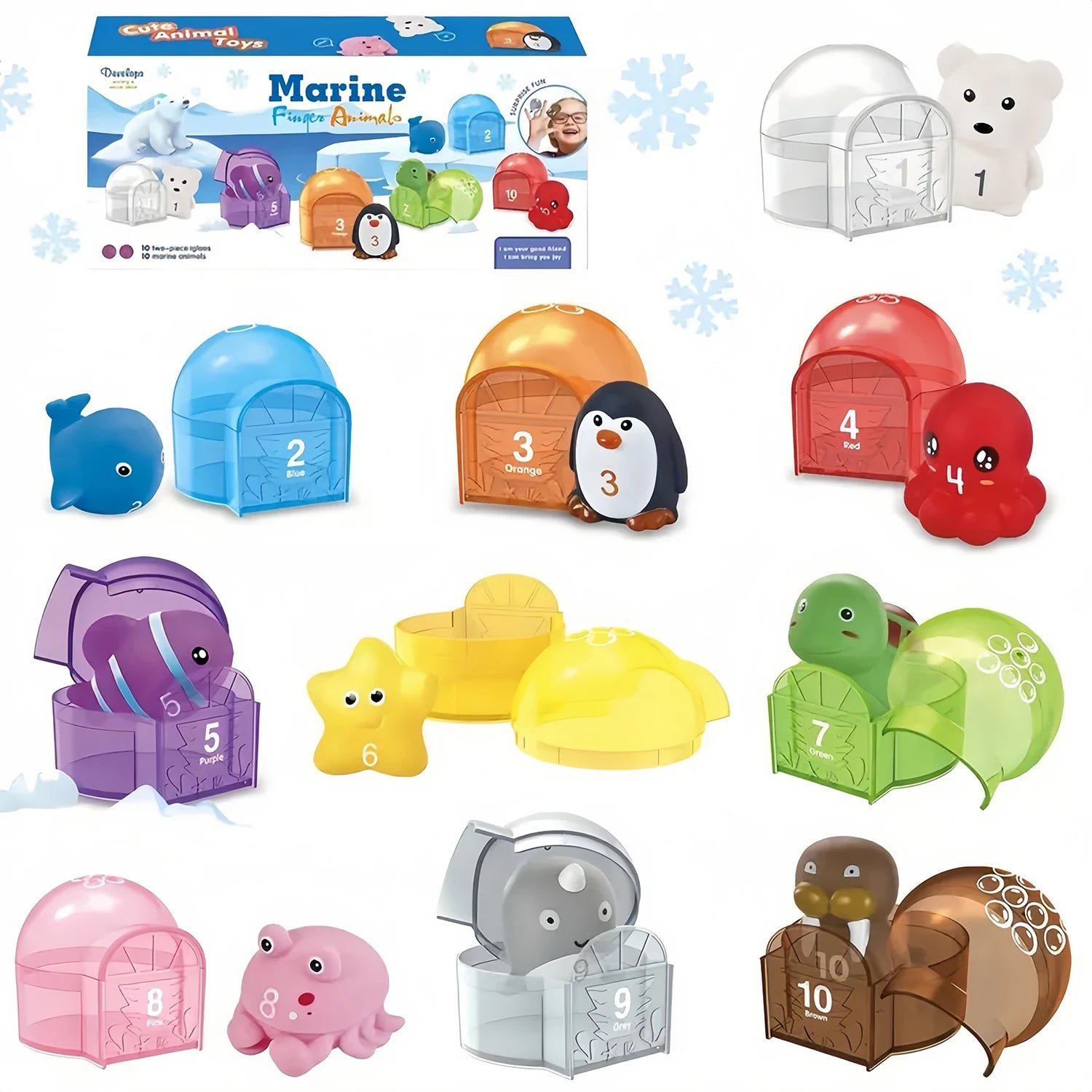 Farm Train/Surprise Party Set for Toddlers Learning Counting, Matching & Sorting Fine Motor Skills.