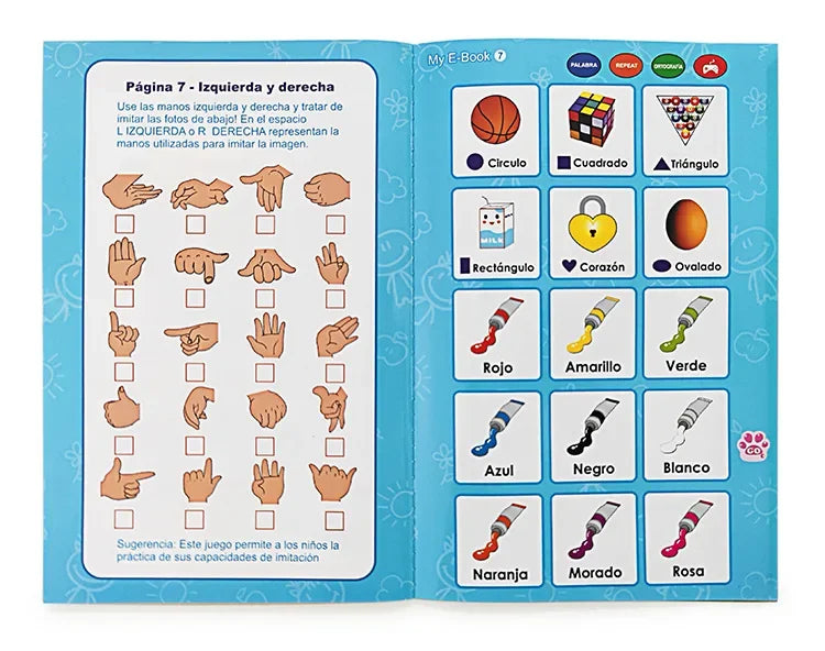 Spanish Learning E-Book with Interactive Voice Reading!