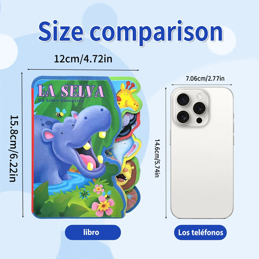 Spanish Children's Sponge Storybook 2-5 Years Cute Animal Illustrations Cognitive Enhancement