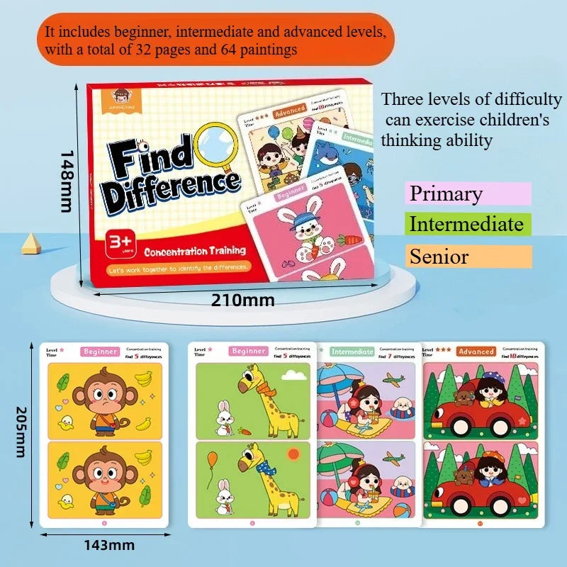 An educational finding game, reusable wiping paper for focus and attention training Painting books!