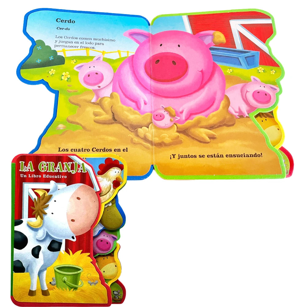 Spanish Children's Sponge Storybook 2-5 Years Cute Animal Illustrations Cognitive Enhancement