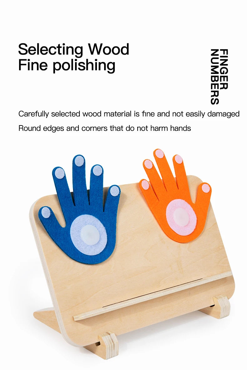 Math Finger Counting Wooden Number Math Learning Game