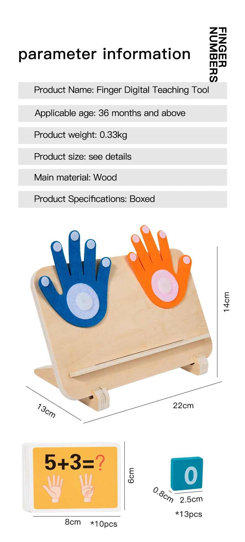 Math Finger Counting Wooden Number Math Learning Game