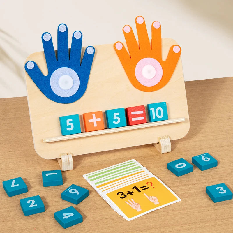 Math Finger Counting Wooden Number Math Learning Game