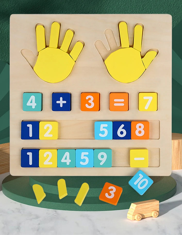 Math Finger Counting Wooden Number Math Learning Game