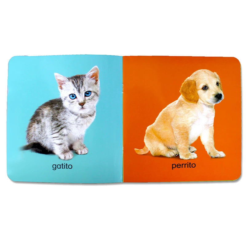 12Pcs/set Children Learning Picture Books in Spanish. Shape/Animal/Vegetable/Fruit/Color/ Words for Kids Book