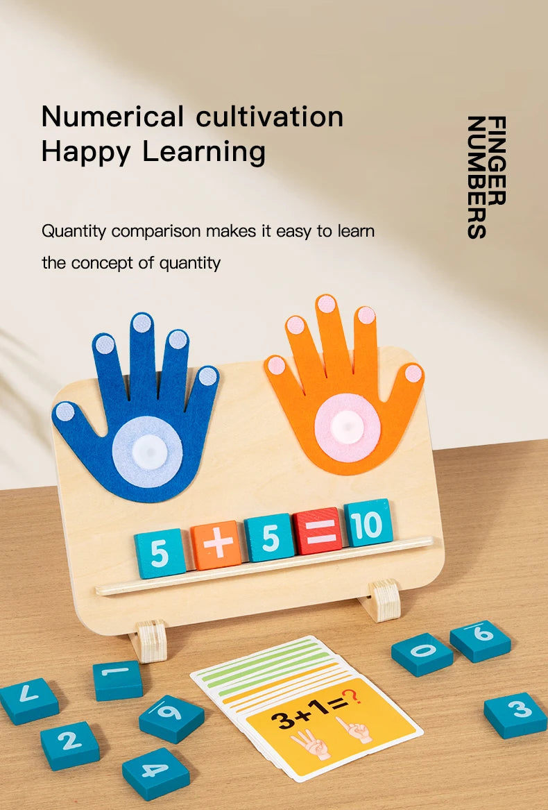 Math Finger Counting Wooden Number Math Learning Game