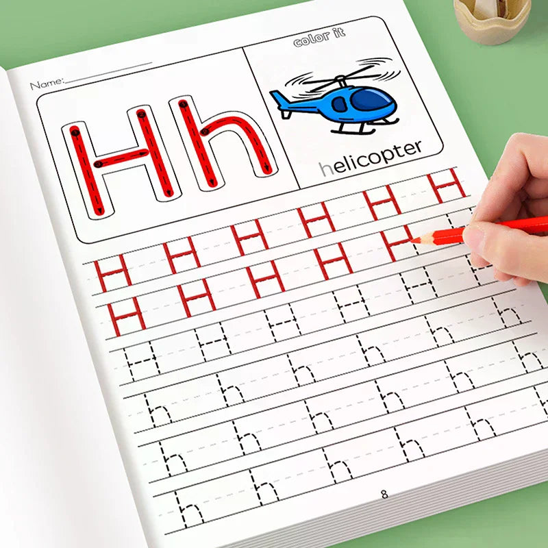 Children's Alphabet Practice Books A-Z Writing Practice Books, Learning Writing, Drawing Pages ActivitiesIllustration Book