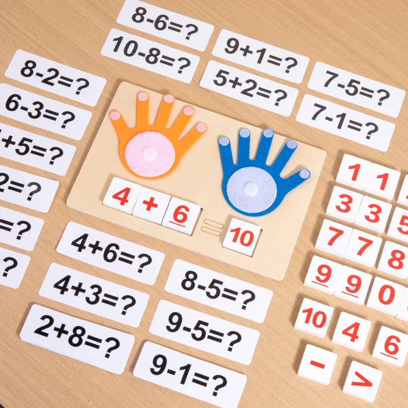 Math Finger Counting Wooden Number Math Learning Game