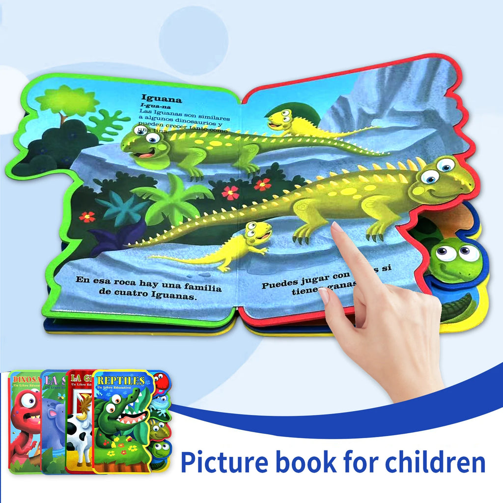 Spanish Children's Sponge Storybook 2-5 Years Cute Animal Illustrations Cognitive Enhancement