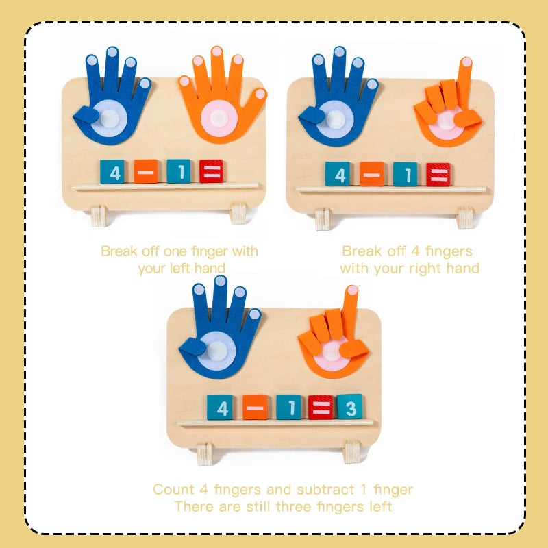 Math Finger Counting Wooden Number Math Learning Game
