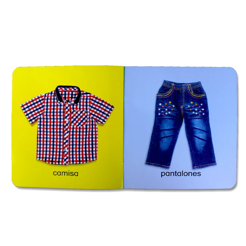 12Pcs/set Children Learning Picture Books in Spanish. Shape/Animal/Vegetable/Fruit/Color/ Words for Kids Book