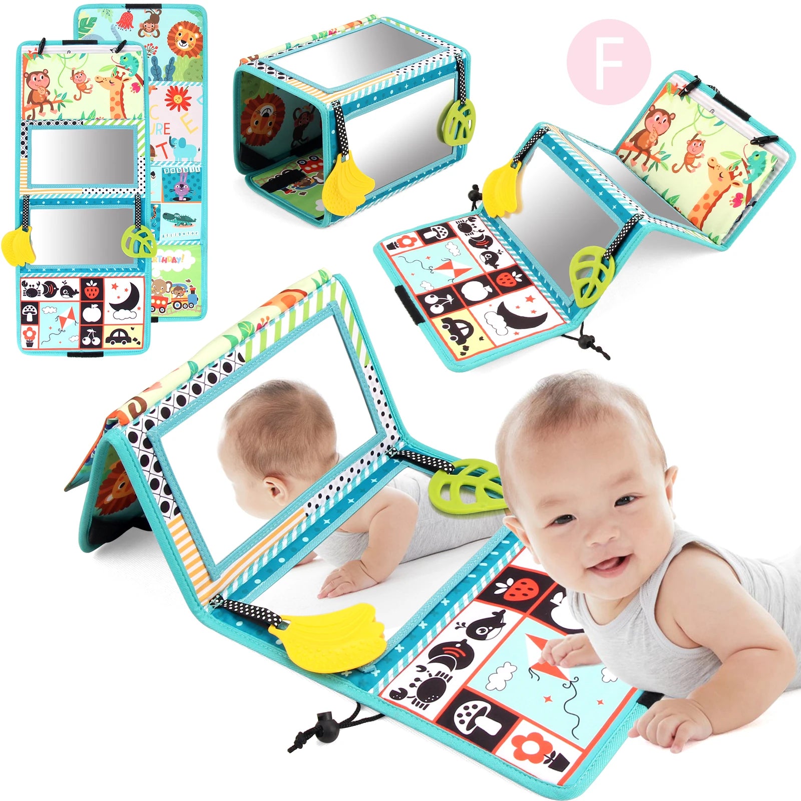 Baby Cloth Book with Distorting Mirror Soft Cartoon