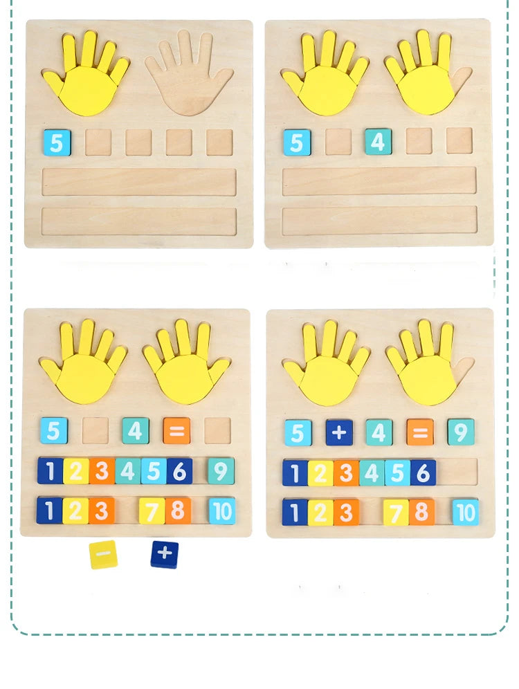 Math Finger Counting Wooden Number Math Learning Game