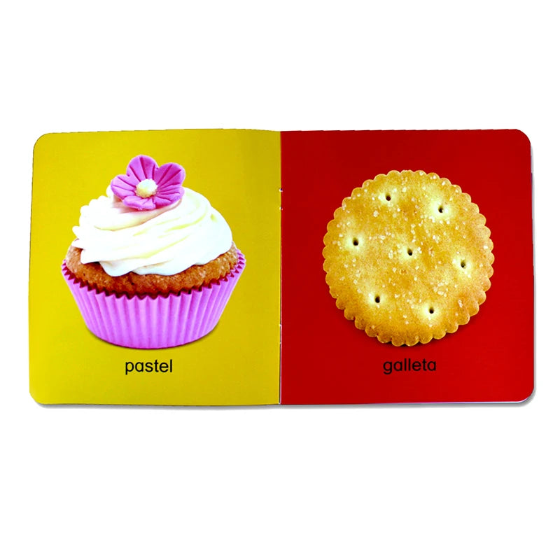 12Pcs/set Children Learning Picture Books in Spanish. Shape/Animal/Vegetable/Fruit/Color/ Words for Kids Book