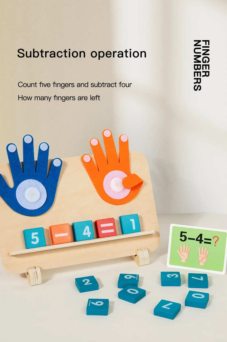 Math Finger Counting Wooden Number Math Learning Game