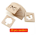 20pcs Kids Drawing Toys Wooden DIY Painting Template