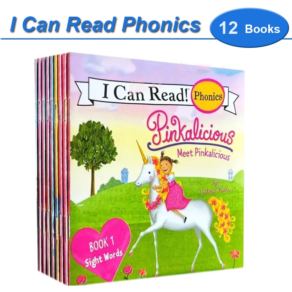 I Can Read Phonics 12 Books/Set My Very First Picture Books English Story Pocket Book for Children