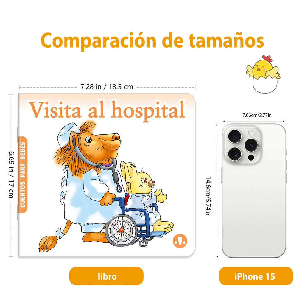 1 Set Of 10 Baby Bedtime Story Books Children's Enlightenment Puzzle Books Cute Animal illustrations Classic Stories Spanish