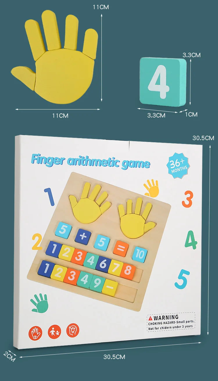 Math Finger Counting Wooden Number Math Learning Game