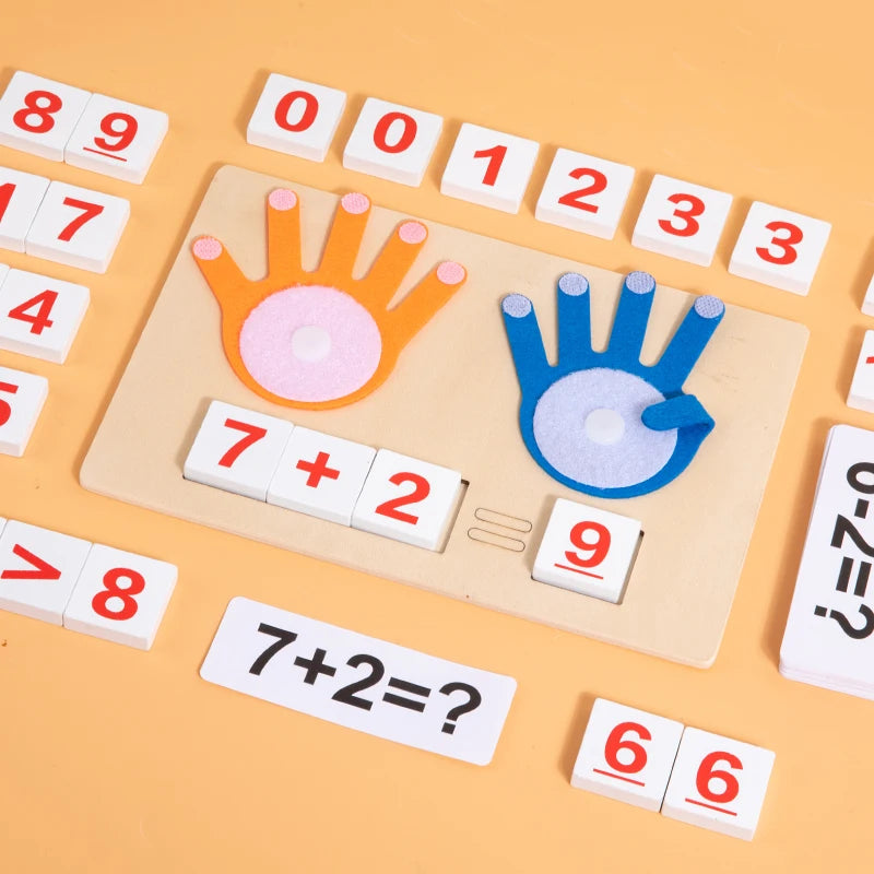 Math Finger Counting Wooden Number Math Learning Game