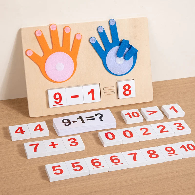 Math Finger Counting Wooden Number Math Learning Game