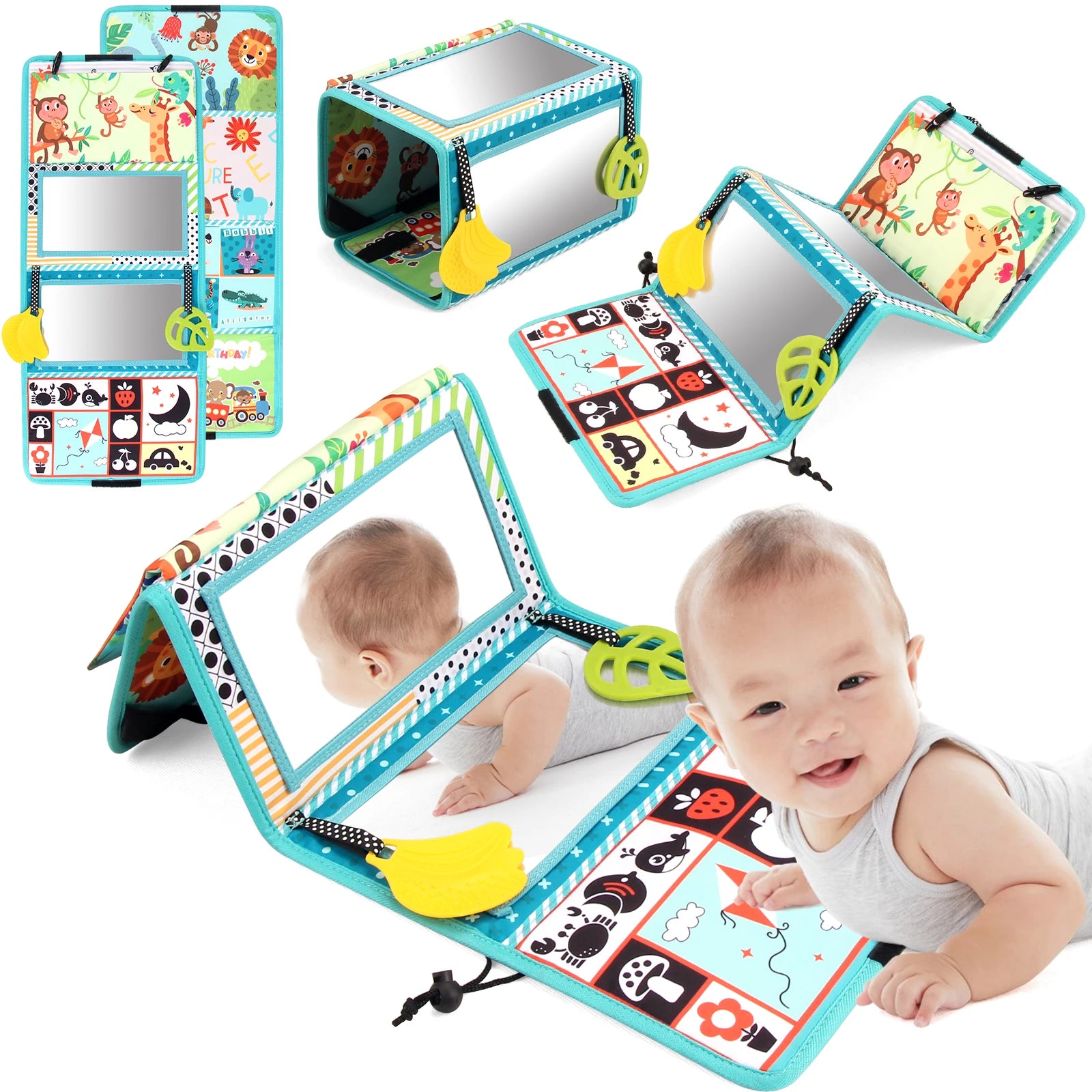 Baby Cloth Book with Distorting Mirror Soft Cartoon