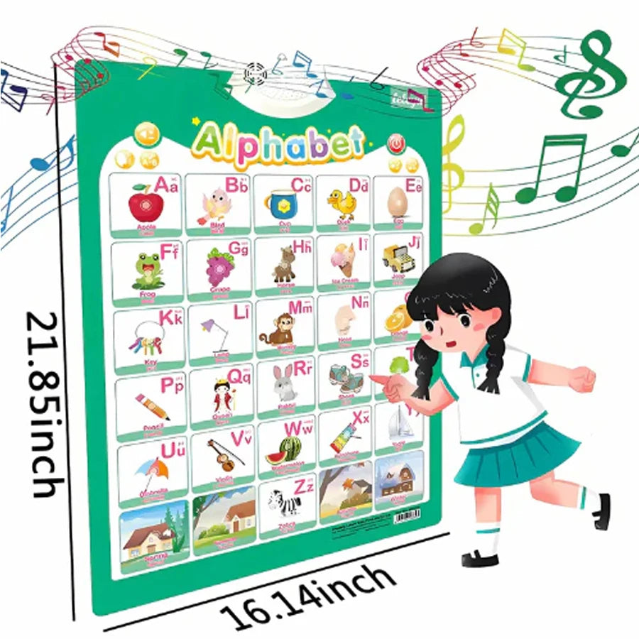 Kids Talking Alphabet Poster with Numbers Animals